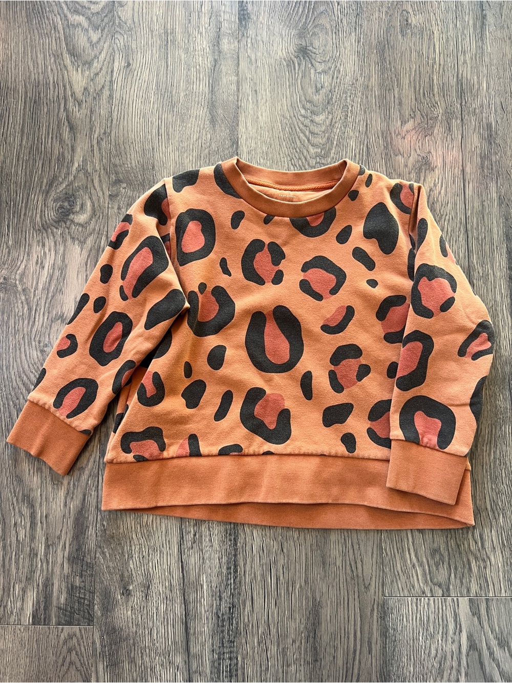 Tiny Cottons Leopard Print Crewneck Sweatshirt - Rust - Size 6